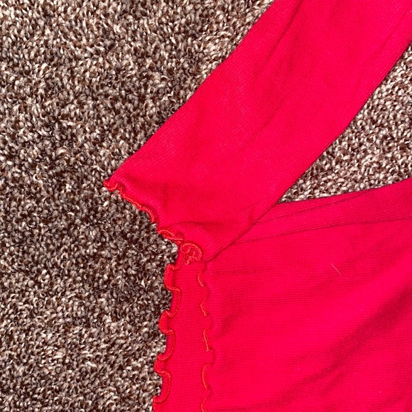 Red Long Sleeve Shirt W/ White Dragon - Picture 4 of 4